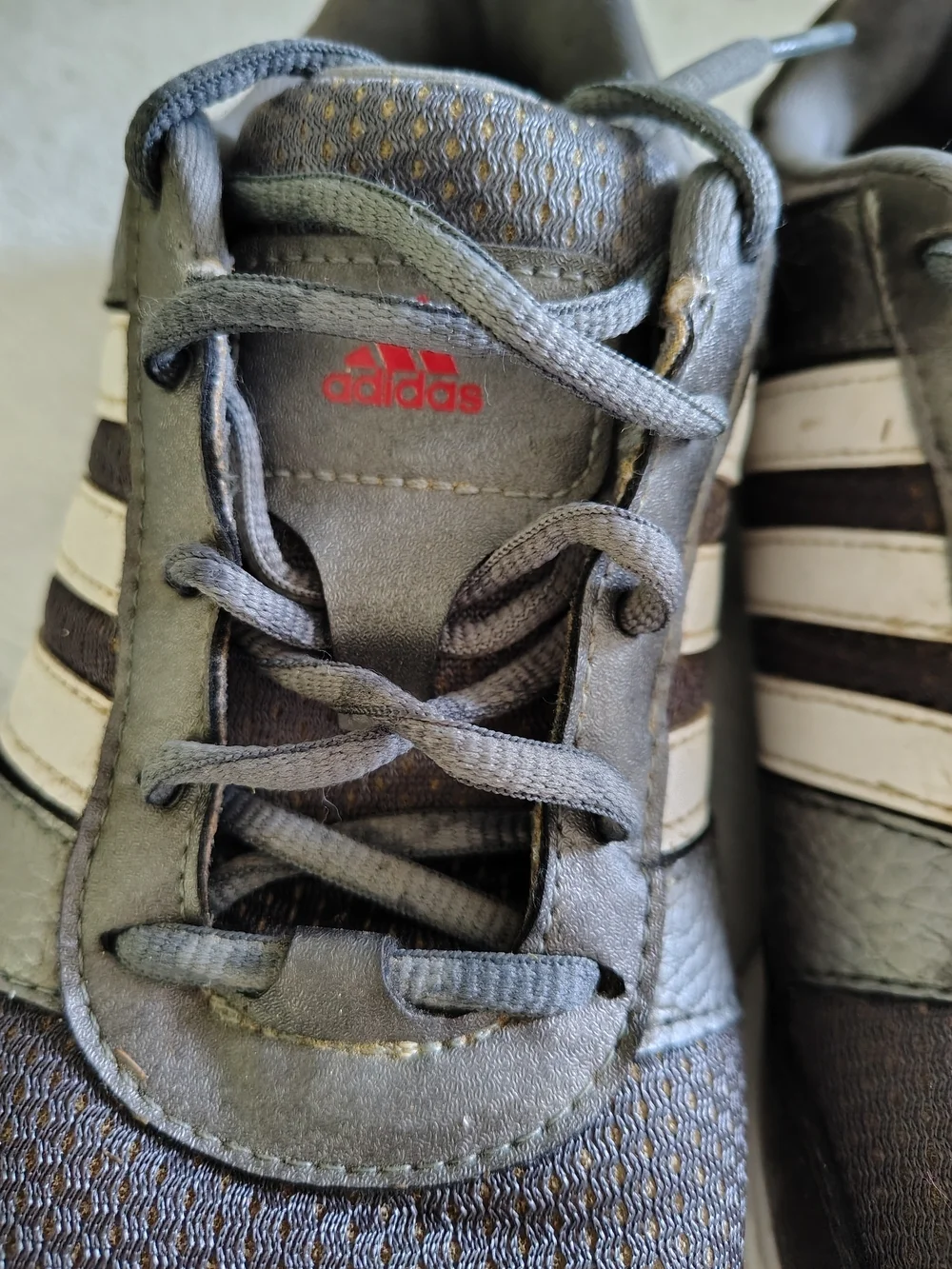 adidas Men's Golf Shoes in Gray with Red Traction